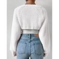 thumbnail image 4 of Women’s Chunky Knit Long Sleeve Shrug Cardigan, Open Front Cropped Sweater, 4 of 5