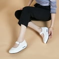 thumbnail image 3 of LUOBANIU Women Mary Jane Shoes Buckle Air-Cushion Casual Round Toe Uniform Dress Platform Shoes Comfort Walking Shoes White42, 3 of 6