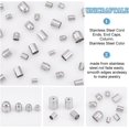 thumbnail image 5 of 80Pcs 2 Styles 8 Sizes 304 Stainless Steel Cord Ends Metal End Caps Column Cord End Caps Leather Cord Ends Terminators Jewelry End Tip Bead Caps for DIY Bracelet Earrings Making DIY, 5 of 6