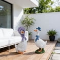 thumbnail image 3 of Couple Porch Goose Statue, 2 Pack 8" Tall Animal Goose Figurine for Patio, Balcony, Front Door Decor, Outdoor Lawn Garden Decoration, Gift for Women Men, 3 of 7