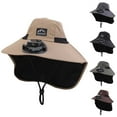 thumbnail image 3 of GEWSEY Wide Brim Solar Fan Outdoor Fishing Hat USB & Solar Powered Fan Hat Sombrero para el Sol Hombre Fan Hat Solar Powered UPF 50+ (Grey, One Size), 3 of 4