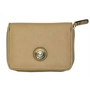 Tommy Hilfiger Women Signature Coin Zip French Wallet (OS, Beige)