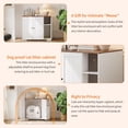 thumbnail image 6 of Litter Robot Enclosure, Cat Litter Box Furniture with Power Outlet, Cat Litter Box Enclosure Cabinet with Double Doors and open shelf for Litter Robot, 6 of 7