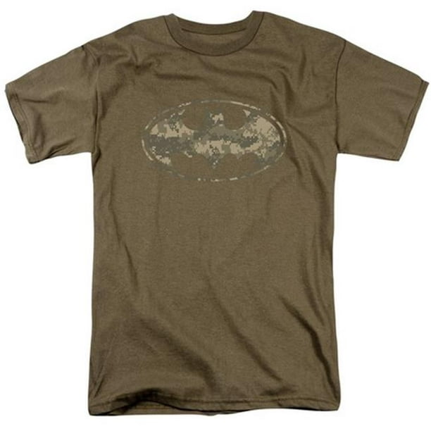 Bouclier de Camouflage Batman-armée - T-shirt à Manches Courtes pour Adulte 18-1 - Safari Green&44; 2X