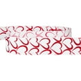 thumbnail image 4 of Northlight Glitter Hearts Valentine's Wired Craft Ribbon - 2.5" x 10 Yards - White and Red, 4 of 6