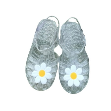 

Wazshop Girl s Dress Sandal Low Top Flat Sandals Ankle Strap Flats Cute Closed Toe Shoes Child Hollow Out Lightweight White 11.5c