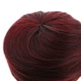 thumbnail image 3 of BEADCEST 2 Pcs Pièce de Cheveux de Mariage Rouge Foncé Synthétique Extensions de Cheveux pour Femmes Usage Quotidien, 3 of 8