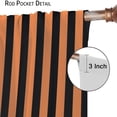thumbnail image 6 of Stripes Curtains, Geometric Vertical Stripes Retro Style Black Orange Window Treatments, Rod Pocket Thermal Insulated Drapes 2 Panels Set for Bedroom Living Room Classroom, 72"W X 63"L, 6 of 8