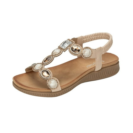 

Sandals Women Bohemian Style and Comfy with Medium Length Heel Outdoor Shoes