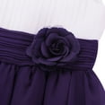 thumbnail image 6 of TiaoBug Kids Girls Flower Wedding Dress Junior Bridesmaid Chiffon Pleated Birthday Party Dress Purple 10, 6 of 7
