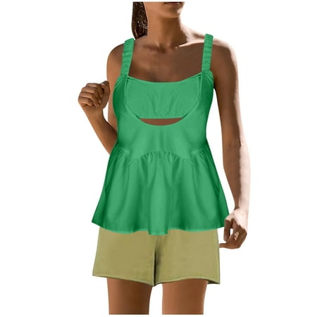 ZZwxWA Women Tennis Blouse with Built in Bra Casual Sleeveless Backless Athletic Tank Tops Summer Fashion Loose Cami Shirt up to 45% Off