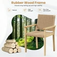 thumbnail image 2 of Gymax 4PCS Chair Rubber Wood Dining Armchairs Paper Rope Woven Seat Balcony Patio, 2 of 4