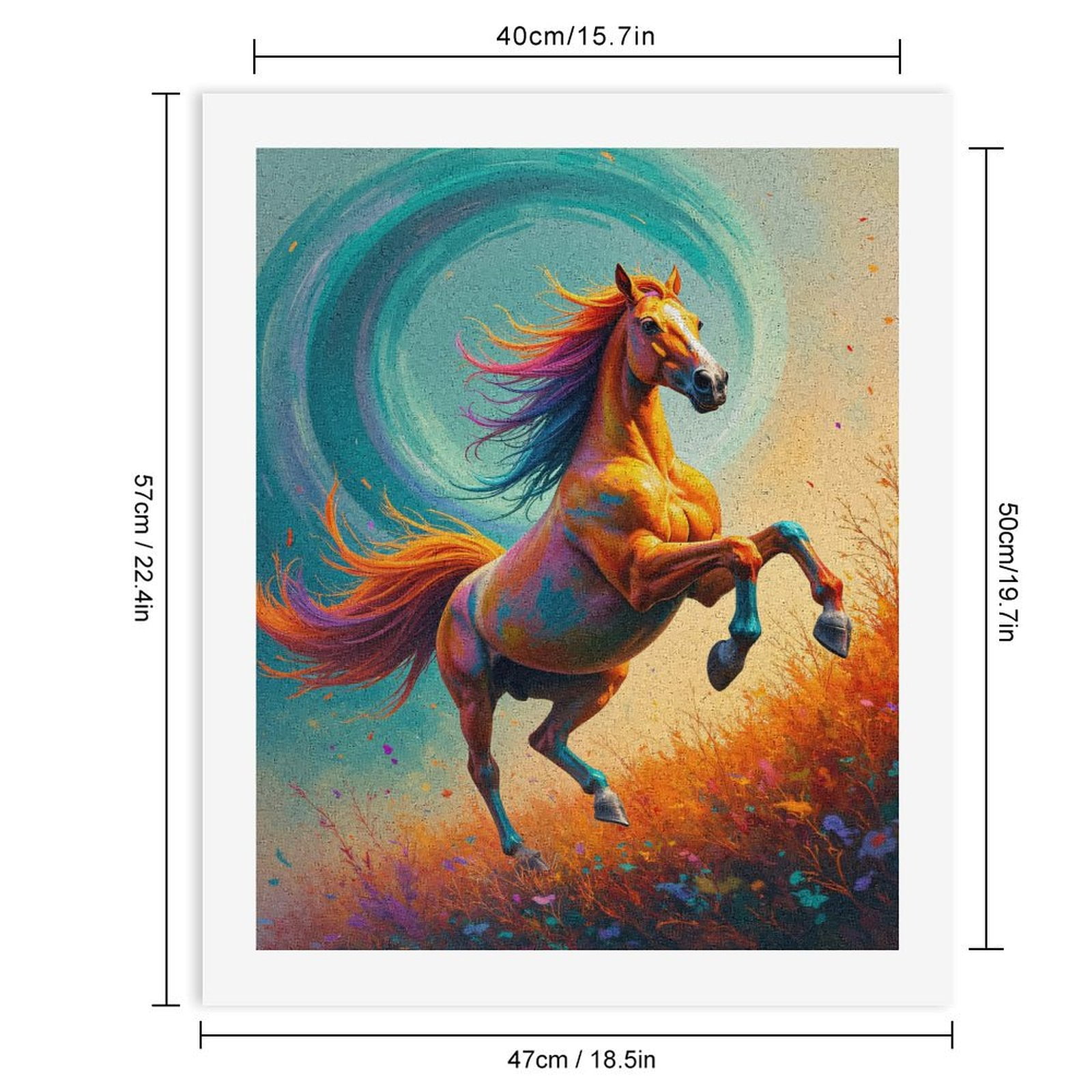 Paint By Numbers Kit for Adults Beginner - DIY Colorful Horse Majestic Art Scene Canvas Painting Kits for Adults, Frameless Paint By Number for Adults for Home Wall Decor 16x20 Inch