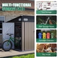 thumbnail image 4 of Clouddwell 12ft x 8ft Heavy-Duty Metal Storage Shed with 3 Doors, Lockable Lean-To Design, Weatherproof for Garden & Tools (Brown), 4 of 9