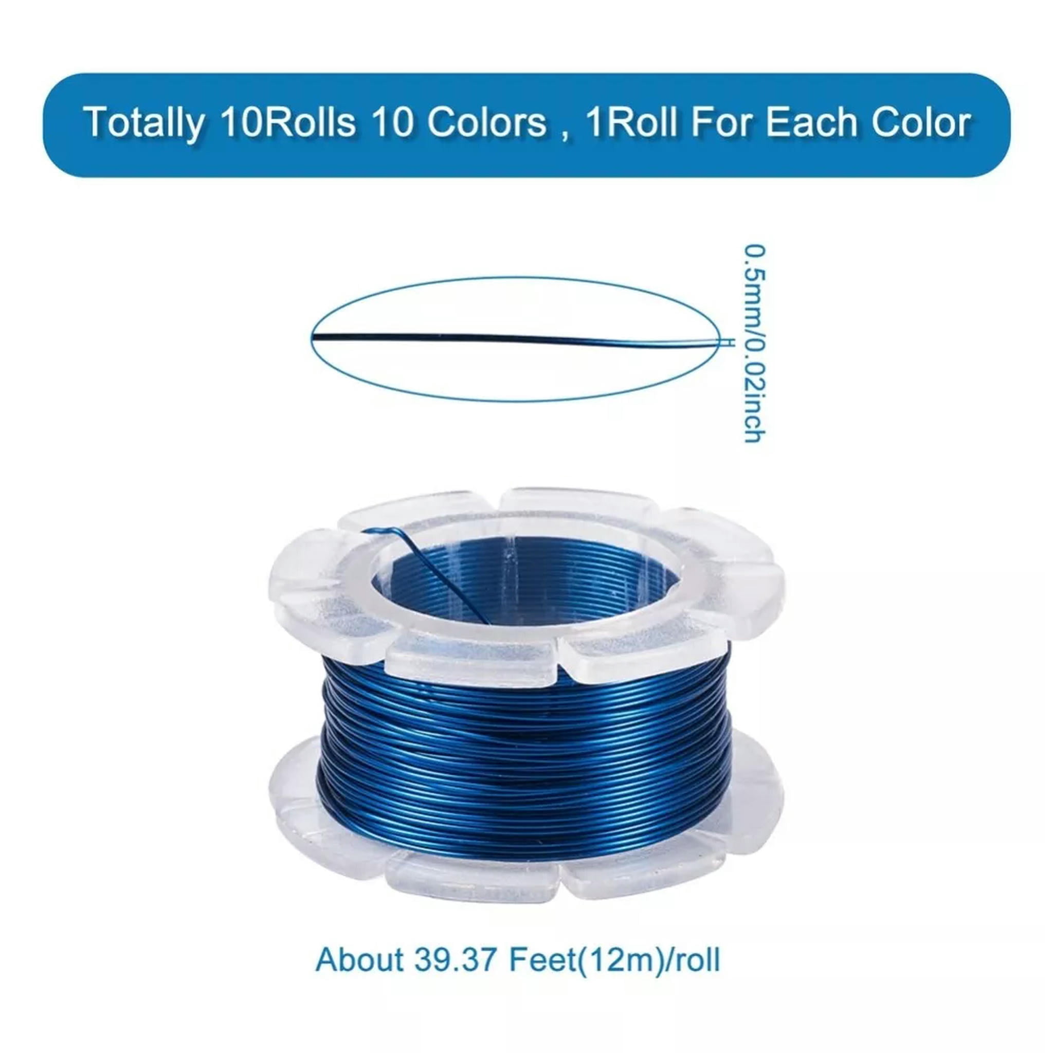 EOEMY 10 Rolls 0.5mm Copper Craft Wire Craft Beading Wire For Bracelet Jewelry Making
