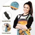 thumbnail image 2 of Surfer Dinosaur and Sun 5 Pcs Kitchen Set Heat Resistant Oven Mitts and Non-Slip Pot Holders with Adjustable Cooking Apron, 2 of 6