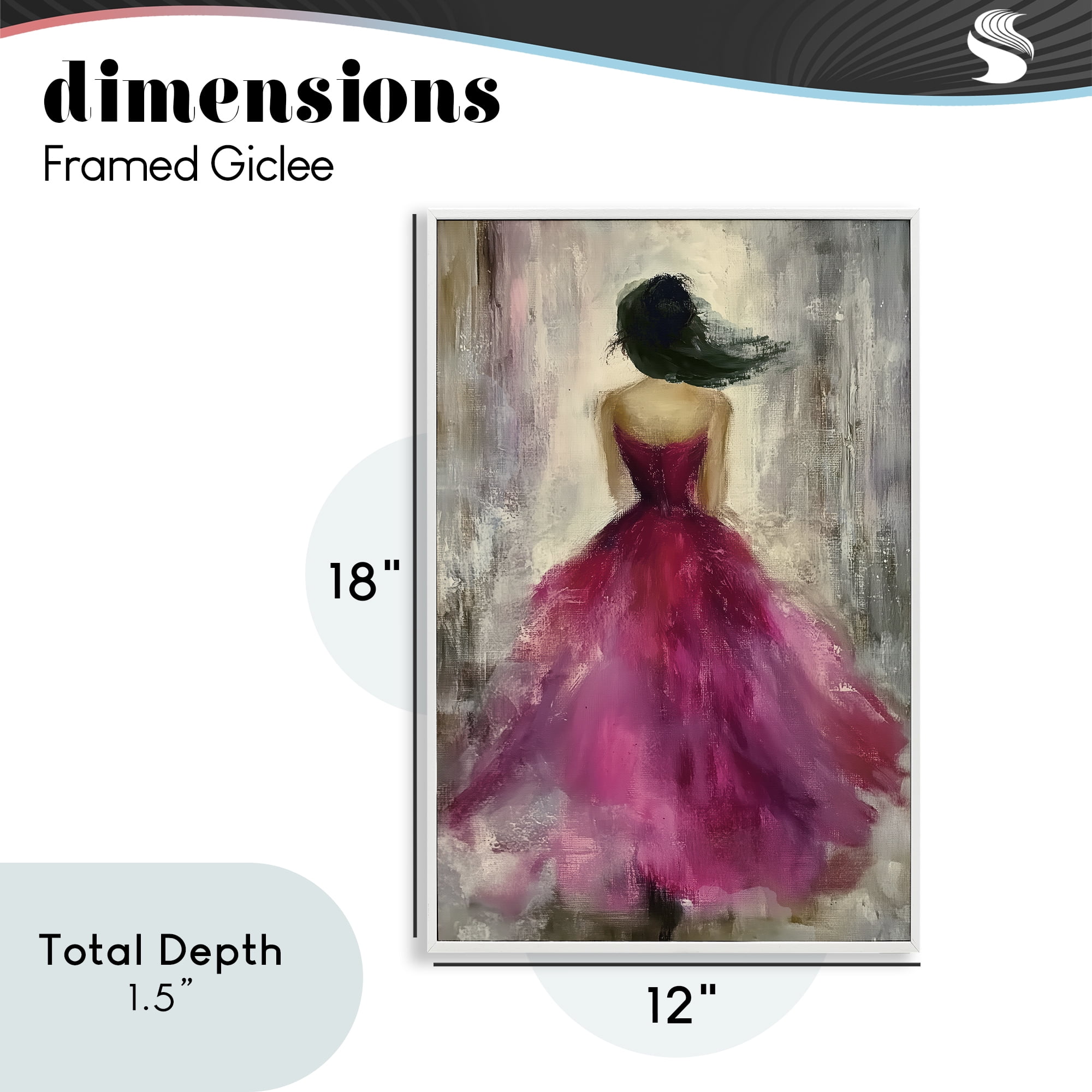 After Midnight Girl in Gown White Framed Giclee Art, design by Annabelle Hall