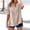 Beige, variant on Women's Dressy Casual Tops Solid Color Business Work Shirts Short Sleeve Button Down V-Neck Fashion Blouses