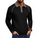 thumbnail image 1 of Blusa y camisa de manga larga con cuello vuelto para hombre, color liso, informal, a la moda, con botones, de poliéster, 1 of 3