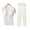 White, variant on SwiftWear Loose Cotton Modal Maternity Pajama Set with Built in Bra - Soft Short Sleeve Top & Long Pants, 3D Ribbed for Pregnancy & Nursing, Plus Size Postpartum Pajamas Sleepwear