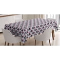 thumbnail image 1 of 1990s Tablecloth, Repeating Memphis Style Composition Abstract Geometric Composition, Rectangle Satin Table Cover Accent for Dining Room and Kitchen, 60" X 90", Pink Ruby, by Ambesonne, 1 of 2