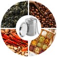 thumbnail image 3 of Qenwkxz 2Pcs Tea Infuser Strainers with Drip Tray 304 Stainless Steel Tea Diffusers with Chain Hook Fine Mesh Tea Strainers Threaded Lid Tea Filter Strainer Easy to Use Loose Tea Infuser for Teapot, 3 of 6