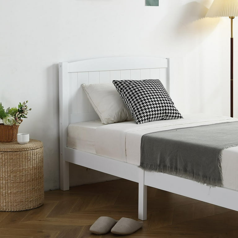 Zimtown Twin Bed Frame,Solid Pine Wood Kids Twin Platform