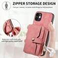 thumbnail image 5 of Allytech Wallet Case for Apple iPhone 15 Pro Max, with Crossbody Shoulder Strap Large Zipper Pocket Cards Slots Stand Protective Shockproof Case for iPhone 15 Pro Max - Pink, 5 of 9