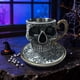 thumbnail image 4 of Taza de café con calavera, juego de taza de café con calavera y platillo, taza de té gótica con adornos dorados, taza de café con calavera, regalo de Halloween, ideal para amantes del café y coleccion, 4 of 5