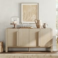 thumbnail image 1 of WAMPAT 63" Wide Large Buffet Cabinet with Storage, Modern Buffet Table, Coffee Bar, Wine Bar, Curved Cabinet with 4 Doors for Dining Room, Living Room, Kitchen, Light Oak, 1 of 8