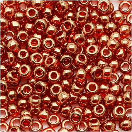 Gold Seed Beads - Toho Round Seed Beads 8/0 #329 - Gold Lustered African Sunset (8 Grams)