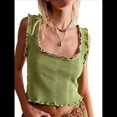 thumbnail image 1 of Camisola de Punto con Tirantes Anchos y Cuello Cuadrado Sin Mangas para Mujer, , de Verano Verde M, 1 of 8