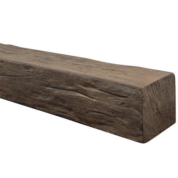 AZ Faux Old English 48 in x 4 in x 4 in Rustic/Lodge Lightweight Faux Wood Fireplace Mantel Shelf Kit | Burnished