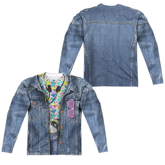 80S Costume (Front - Back Print) - Regular Fit Long Sleeve Shirt - Medium