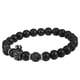 thumbnail image 2 of Pulsera con cuentas de Piedra negra para hombre ANGGREK con dije de cabeza de león elástica, 2 of 8