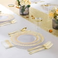 thumbnail image 5 of Paquete de 100 servilletas desechables doradas, servilletas de lino decorativas, servilletas de fiesta suaves y absorbentes, toallas de mano para invitados para baño, cocina, fiesta, cena o evento, 5 of 5