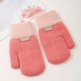 thumbnail image 2 of AWZXDE Kids Gloves Winter Mittens With Detachable Lanyard Double Layer Thermal Knitted Hand Warmers For Boys Girls Kids 1-8 Years Pink,8, 2 of 8