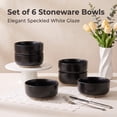 thumbnail image 6 of Vesteel Ceramic Bowls Set of 6, 18oz Stoneware Soup Bowls for Home Kitchen, Porcelain Bowl for Soup Pasta Salad Oatmeal, Microwave, Dishwasher and Freezer Safe, Matte Black, 6 of 8
