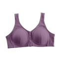 thumbnail image 3 of YWDJ Front Closure Bras for Women Plus Size Push up Wirefree Full Coverage Comfort Straps Support Bralette Breathable Soft Bra for All Shapes Sagging Breasts Purple 44, 3 of 5