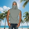 thumbnail image 2 of DDAPJ pyju Mens Hooded Tank Tops UPF 50+ Sun Protection Hoodies Sleeveless Athletic Hoodie with Face Mask Rebajas Flash Pale Green XXXXXL, 2 of 9