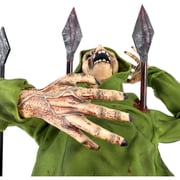Haunted Hill Farm 4.4 ft Voice-Sensor Impaled Zombie Halloween Animatronic, HHIMPZOMB-1FLSA