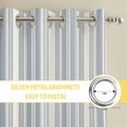 thumbnail image 6 of Vintage Stripes Kitchen Curtains Window Panels, Retro Minimalist Lines Pattern Light Blue Insulated Window Treatment Curtain, Grommet Curtains for Bedroom/Living Room/Bathroom, 2 Piece 42"Wx54"L, 6 of 8