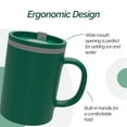 thumbnail image 5 of Copco Iconic 16oz Double Wall Insulated Desk Mug with Lid & Handle, Set of 2, BPA-Free Reusable Plastic, Spill-Proof, Microwave & Dishwasher Safe, Wide Mouth, Cup Holder Friendly (Green/Hunter Green), 5 of 7