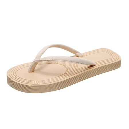 

zttd women slippers straw imitation herringbone sandals fashionable beach flat heel flip flops women s slipper a