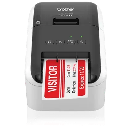 Restored Brother QL-800 High-Speed Professional Label Printer – Monochrome & Red Printing, USB Connectivity, Black Desktop (P/N: QL-800) (Refurbished)