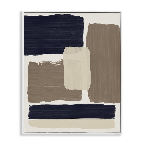 Stupell Industries Modern Black & Brown Squares White Framed Giclee Art, 24 x 30, by Natalie Carpentieri