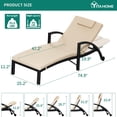 thumbnail image 3 of DWVO Outdoor Chaise Lounge Chairs, PE Rattan Wicker Patio Pool Loungers with Adjustable Backrest, Arm, Cushion, Pillow and Wheels for Poolside Backyard Porch Garden Beach (1, Black), 3 of 9