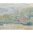 thumbnail image 2 of Blanche Hoschedé-Monet 24x20 Gold Ornate Framed and Double Matted Museum Art Print Titled - Village of Poujal-Sur-Orb (Herault), 2 of 4