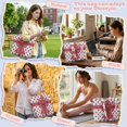thumbnail image 6 of HUIACONG Red Bow Polka Dot Quilted Tote Bag Sturdy Shaped Washable Large Capacity Plush Shoulder Handbag for Holiday Shopping, Party Outings, Work Commute & Daily Use, 6 of 7