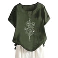thumbnail image 1 of Birdeem Blouses pour Femmes Mode Blouses Décontractées Imprimées Chemises à Boutons Manches Courtes Col Rond Hauts, 1 of 1